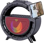 Portable Wireless Speakers, Solar Powered Speaker, LED Punchy Bass, Rich Audio Stereo Pairing, Fun Mini Design, for Kids, Adults, Outdoor, Travel, Parties, (Red)