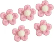 [DEARMAMY] 5Pcs Adorable Flower Shaped Brooches Felt Breastpins for Clothes Cute Pink Corsage Accessories for Dresses Bags Hats Scarves Durable Safe Design