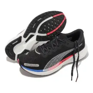 Puma 慢跑鞋 Deviate Nitro 2 男鞋 黑 藍 緩震 氮氣中底 碳板 路跑 運動鞋 37680713