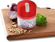 [3 PAGEN] Electric Multi Chopper with USB Port, Mini Food Processor with 3 Stainless Steel Blades, Universal Chopper, Battery Operated, Compact and Powerful, Capacity 250 ml
