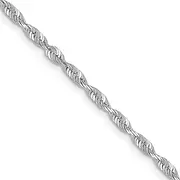 [JewelryWeb] 10k White Gold 2mm Sparkle Cut Lightweight Rope Chain Necklace Jewelry for Women - Length Options: 41 46 51 56 61