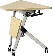YVYKFZD Folding Conference Table, Sector Shape Conference Room Table, Flip Top Mobile Training Table, Rolling Meeting Table with Wheels and Baffle, Easy Assembly(2PCS,30.7"x23.6"x29.5")