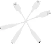 SECFOU 3pcs USB-c Adapter USB C to 3.5mm White USB C to 3.5 Adapter USB C to Headphone Jack TPE