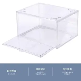 【HOUSE 好室喵】KD組裝式透明星空側開收納盒-2入(磁吸鞋盒、展示箱)