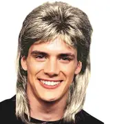 80s Blonde Streaked Mullet Wig