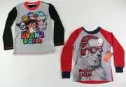Wonder Nation Pocket Watch Boys Long Sleeve Graphic Pajama Tops Size 4/5 NEW
