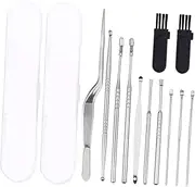 WOFASHPURET 2Sets Stainless Steel Ear Wax Removal Tools Spiral Ear Cleaner Kit for Daily and Travel Use Stylish and Practical Ear Care