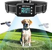 PETYDOOT Wireless Gps Dog Fence, Electric Dog Fence System with Collar for Most Dogs with 3 Warning Modes, Range 66 to 6562 Feet, Collar with Gps Re