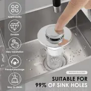 2Pcs Bathroom Sink Stopper with Removable Filter Basket Stainless Steel oll