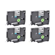 4PK 0.47" 12mm Black on Clear TZ-131 Label tape For Brother P-touch TZe-131