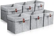6Pcs Storage Cubes Felt Fabric Cube Storage Bins 9 x 9 x 10inch Collapsible Storage Bins with Hanging Ring 12L Foldable Cube Baskets Nursery Cubby Storage Baskets Box for Clothes Books Shoes