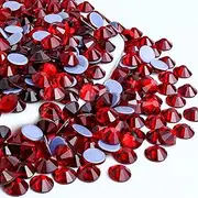 Towenm SS30 6.5MM Hotfix Crystals Glass Rhinestone, Flatback Hot Fix Round Gems Crystal Stones for Clothes Crafts (Siam/Red, 288 Pieces)