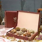 Riwaz Pink Suede design box Filled With Dry Fruit | Premium Gift Hamper | Handmade luxury gift box| Diwali Dry Fruit Gift Box