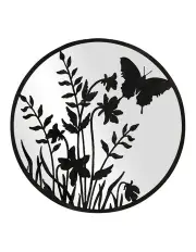 [Willow & Silk] Laser-Cut Butterfly Inspired Mirror Accent Wall Art in Black