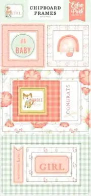 Baby Newborn Bundle of Joy Welcome Echo Park It's a Girl Chipboard Frames