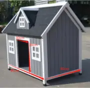 YES4PETS Grey Large Timber Pet Dog Puppy Wooden Cabin Kennel Timber House