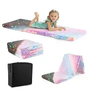 Giantex Glow In The Dark Tri-Folding Nap Mat w/Washable Flannel Cover Colorful