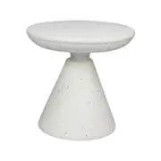 Levede Side Table Terrazzo Coffee Tables Modern Hourglass Stool Stand Beige 51cm