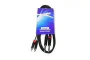 BravoPro PD004-03 3M Dual Cable 2 x 6.35mm TS Mono Jack Plugs to 2 x RCA Male