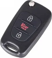 FLJKCT 3 Buttons Flip Folding Remote Key Shell Car Keys Case Cover,for KIA Soul