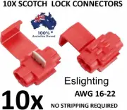 10PCS WIRE CONNECTOR SCOTCH LOCK QUICK SPLICE RED WIRE TERMINALS AUTO CAR
