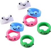 [JEWEDECO] Adorable Resin Frog Ring Set 8pcs Animal Jewelry Frogs Ring Fashionable Finger Random Color