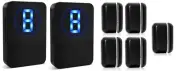 Sanjie Wireless 2 Alert Door Chimes with 5 Sensors for Business/Home
