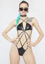 [Club Exx] Onyx Corrupt Mind Strappy Bodysuit