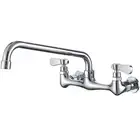 Kitchen Faucet Wall Mount with 12 Inch Swivel Spout 8" Center 2-Handle Commer...