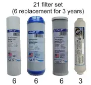 21 Replacement Set for Reverse Osmosis RO Water Filters, Sediment CTO GAC T33
