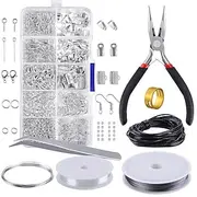 900pcs Jewelry Making Starter Kit Earrings Necklace Findings DIY Beads Plier Tools Set Jewelry Repair Tool Set Jewelry Accessories Suitable For Adults And Begi