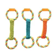 16 Inch Double Loop Rope Handle Ballistic Weave Dog Interactive Tug Toy Figure 8