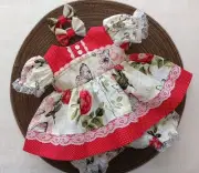 Cabbage Patch 16" Poppy Floral Doll Dress Bloomers 2 Matching Hair Bows