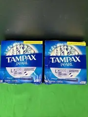 2 Tampax Pearl Light Absorbency Unscented Tampons 36 Ct w Leakguard Box Damage