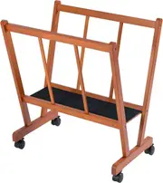 Wood Large Print Rack Castors Artist Storage Display Premium 47 Walnut