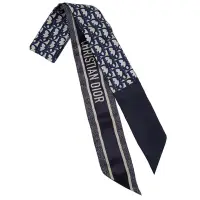 在飛比找Yahoo奇摩購物中心優惠-DIOR 老花 絲巾 (深藍色) OBLIQUE MITZA