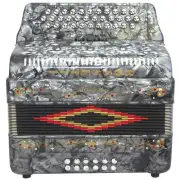 Rossetti 34 Button Accordion 12 Bass 3 Switches GCF Grey