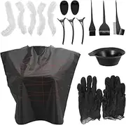FRCOLOR DIY Hair Dyeing Set 9pc Hair Coloring Kit Bowl Hair Dye Tool for Home Use All-in-One Hair Dyeing Tools