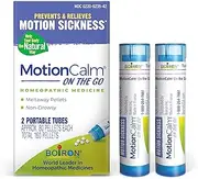 Boiron MotionCalm On The Go Relief for Nausea, Vomiting, or Dizziness associated with Motion Sickness Due to Travel, Amusement Rides, and Video Games or VR - Non-Drowsy - 2 Count (160 Pellets)