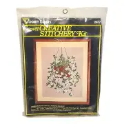 Vintage Crewel Creative Stichery Kit Hanging Begonias Design #2417 11" X 14" New