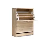 Shoe Cabinet Storage Rack 24 Pairs Organizer Shelf Cupboard Oak