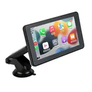 Laser 7" Portable CarPlay/Android Auto Touchscreen - Wireless, Bluetooth, Voice Command, Wi-Fi, FM Transmitter, IPS Display, MicroSD Support