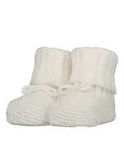 Baby Knitted Booties One Size BRIGHT WHITE (SOLID)