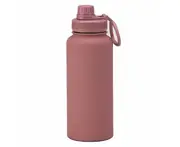 1L Stainless Steel Sports Water Bottle, Large-Capacity Thermos Bottle, Portable Outdoor Water Cup With Handle,Smoky Pink