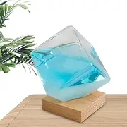 Weather Predictor Glass Cloud,Large Cube Weather Predictor | Exquisite Desk Ornament, Changeable Liquid Barometer for Birthday, Wedding Bellv