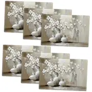 Farmhouse Flower Placemats Set of 6 Rustic Floral Table 6 PCS Farmhouse Floral