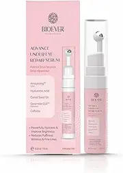 Bioever Under Eye Serum - Powerful Blend of Ameyezing & Ceramide CLR, Caffeine, Hyaluronic Acid, Carrot Seed Oil - Targets Dark Circles, Fine Lines, Puffiness, Sun Damage - 10ml