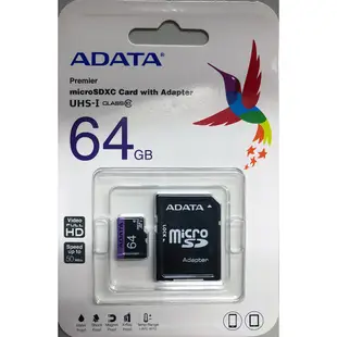 威剛 ADATA micro SDHC Premier UHS-I C10 16GB 32GB 64G 128G 記憶卡