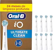 Oral-B iO Ultimate Cleaning Electric Toothbrush Heads, 8 Pieces, Ultimate Tooth Cleaning, Toothbrush Attachment for Oral-B Toothbrushes, Letterbox Enabled Packaging