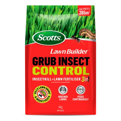 lawn builder 4kg scotts grub insect control insectkill lawn fertiliser 3 in 1